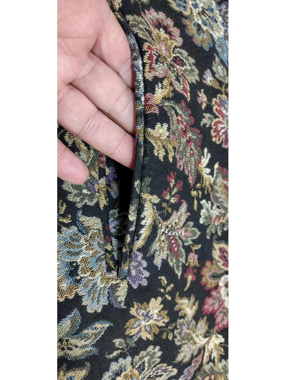 Vintage Tapestry Boho Coat Wide Collar Victorian Chic Lavender Burgundy S/ Med - Picture 16 of 16